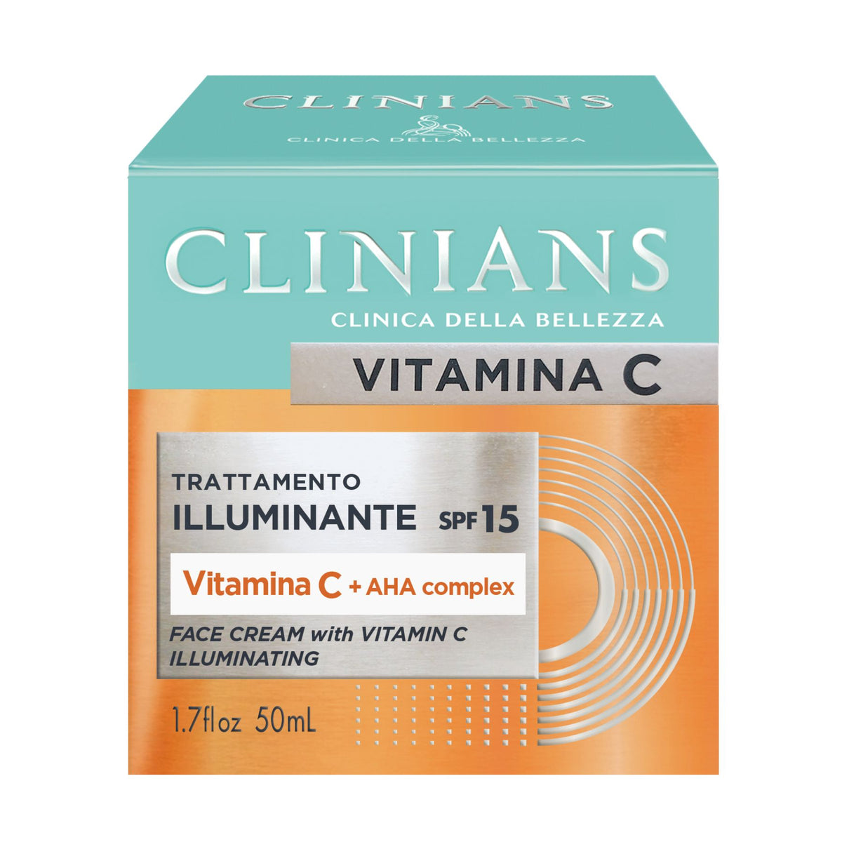 Clinians Crema Viso Illuminante, 50 ml, con Vitamina C, SPF 15 e Profumo Agrumato