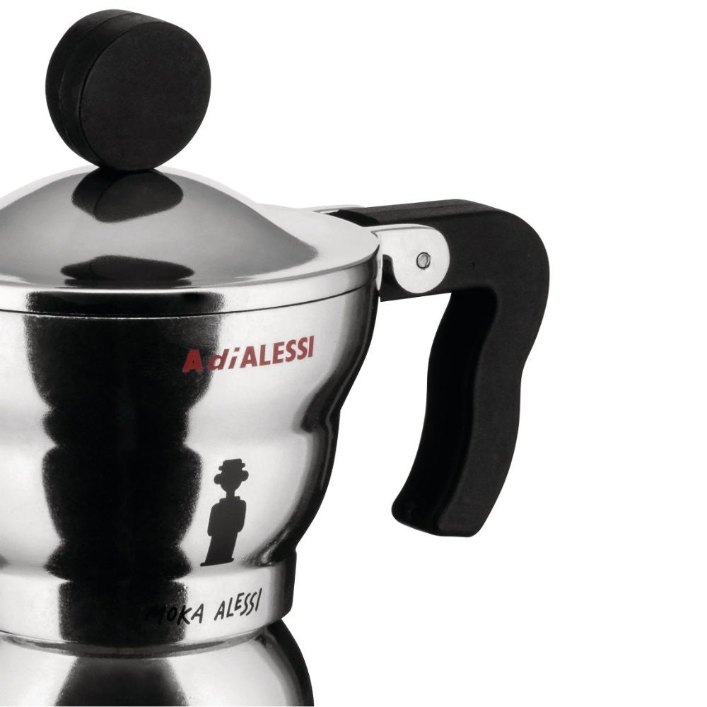 Moka Alessi Caffettiera espresso da 3 tazze Nero