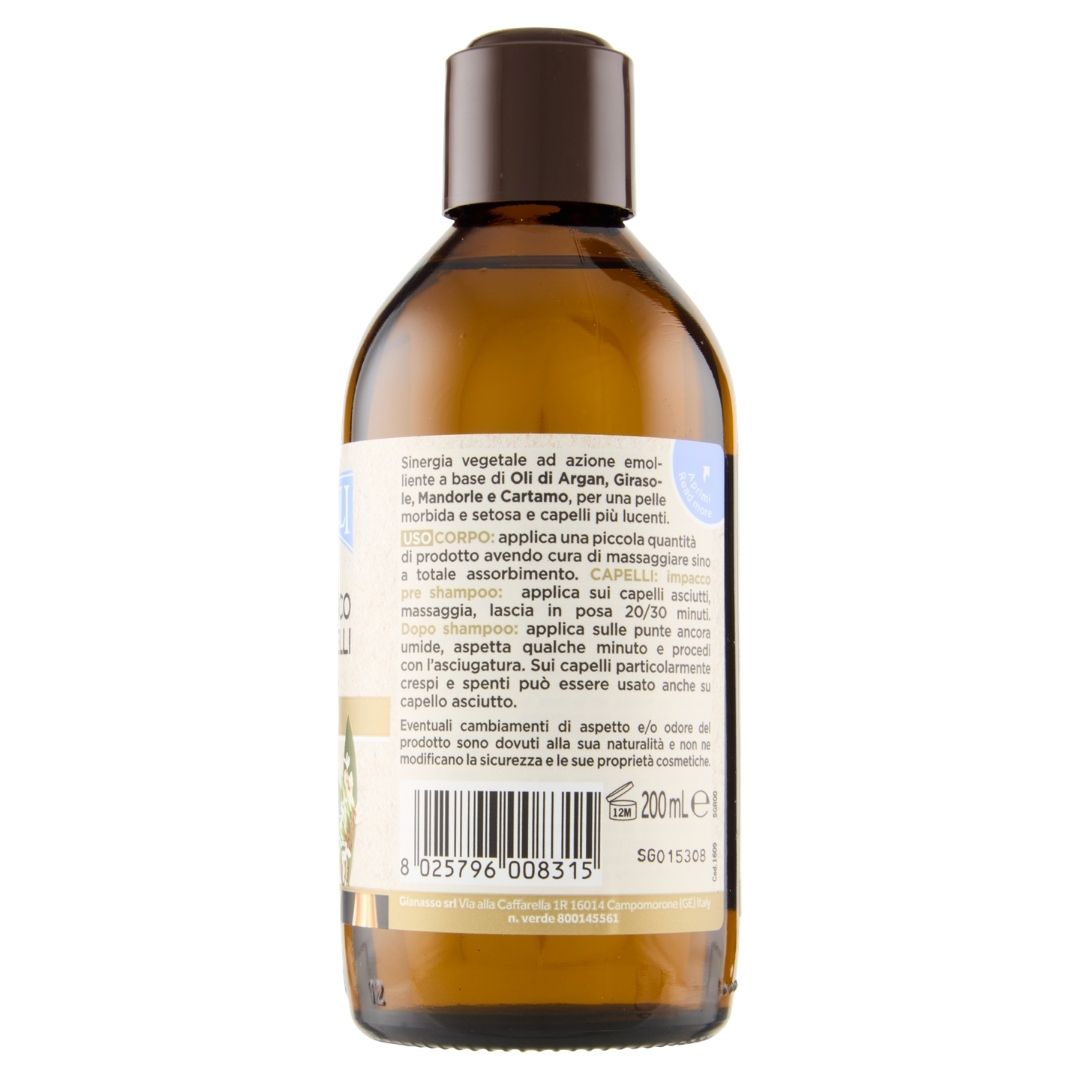 I PROVENZALI - Olio Biologico Corpo e Capelli Argan - Effetto seta - 200ml