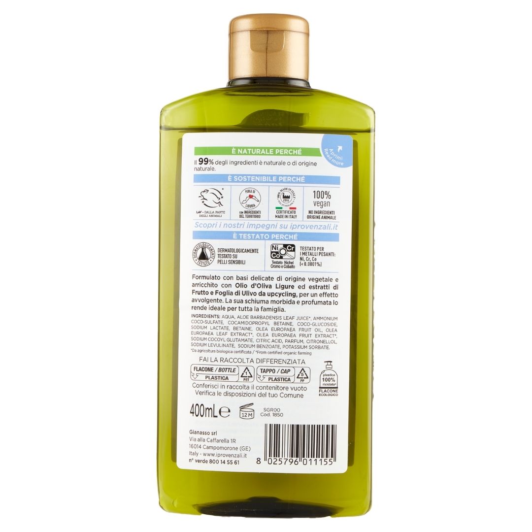 I PROVENZALI - Bagnodoccia Erboristico Ulivo Ligure - Avvolgente - 400ml
