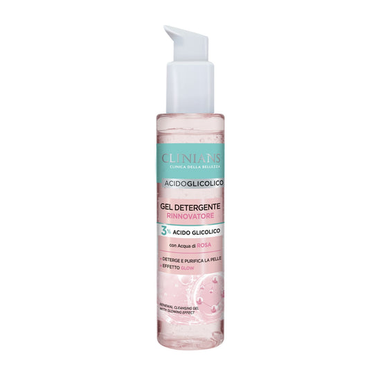 Clinians Gel Detergente Viso Rinnovatore, 150 ml, con Acido Glicolico, per Pelli Secche