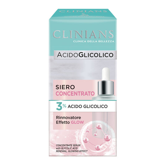 Clinians Siero Viso Rinnovatore, 30 ml, con 3% di Acido Glicolico, per Pelli Spente e Secche