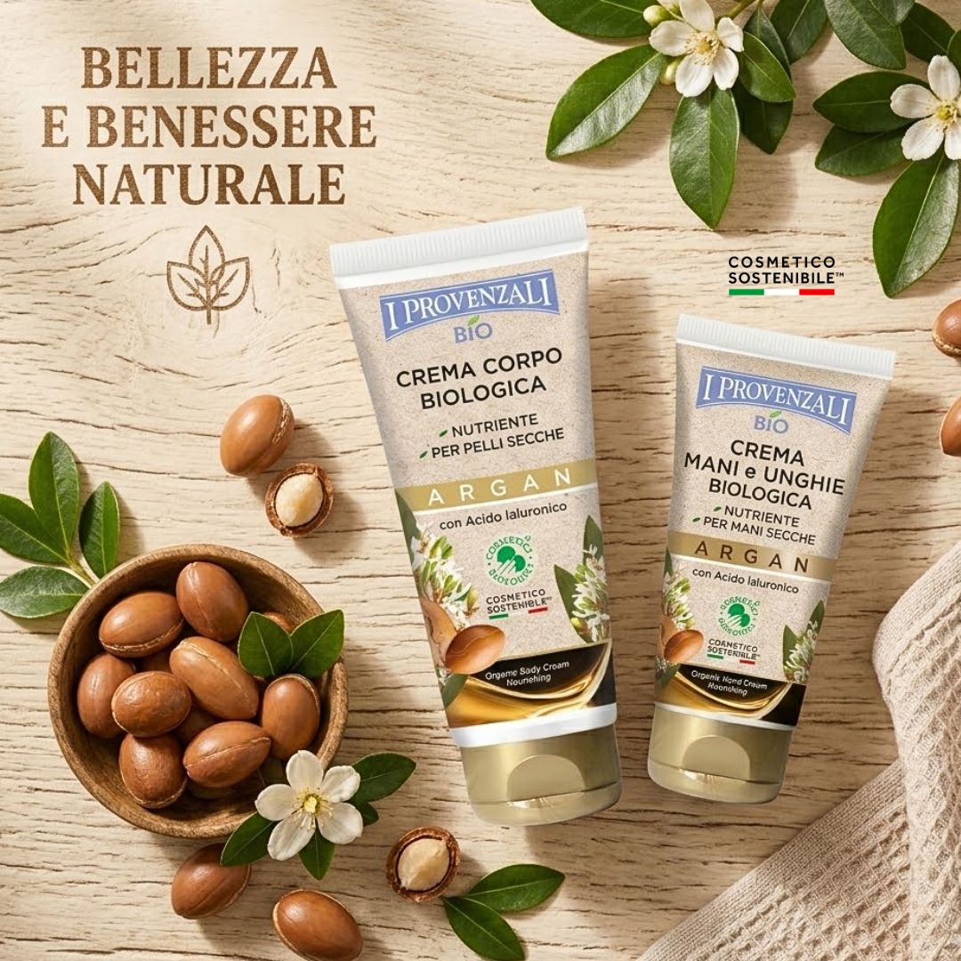 I PROVENZALI - Kit Crema Corpo Biologica Argan e Crema Mani Biologica Argan - 200ml + 75ml