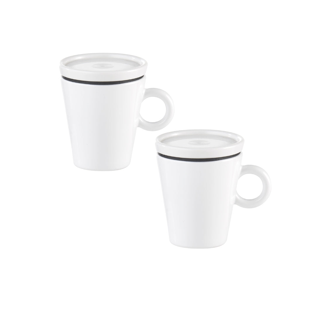 Coppia Tazzine Caffè da Viaggio Coffee&Go Guzzini, Termiche Portatili Riutilizzabili, Bianche