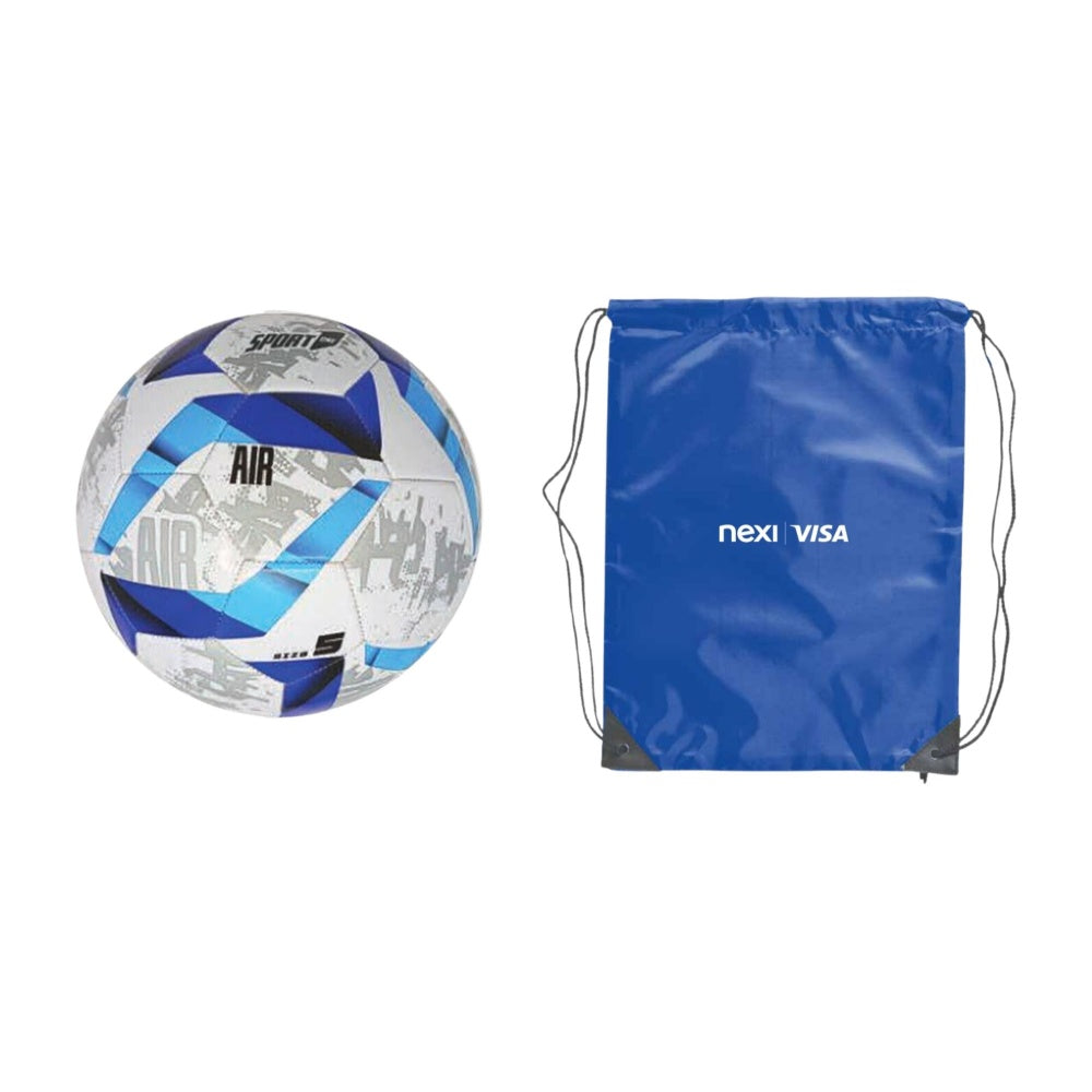 Kit Pallone Calcio Air Blu Con Sacca Personalizzata