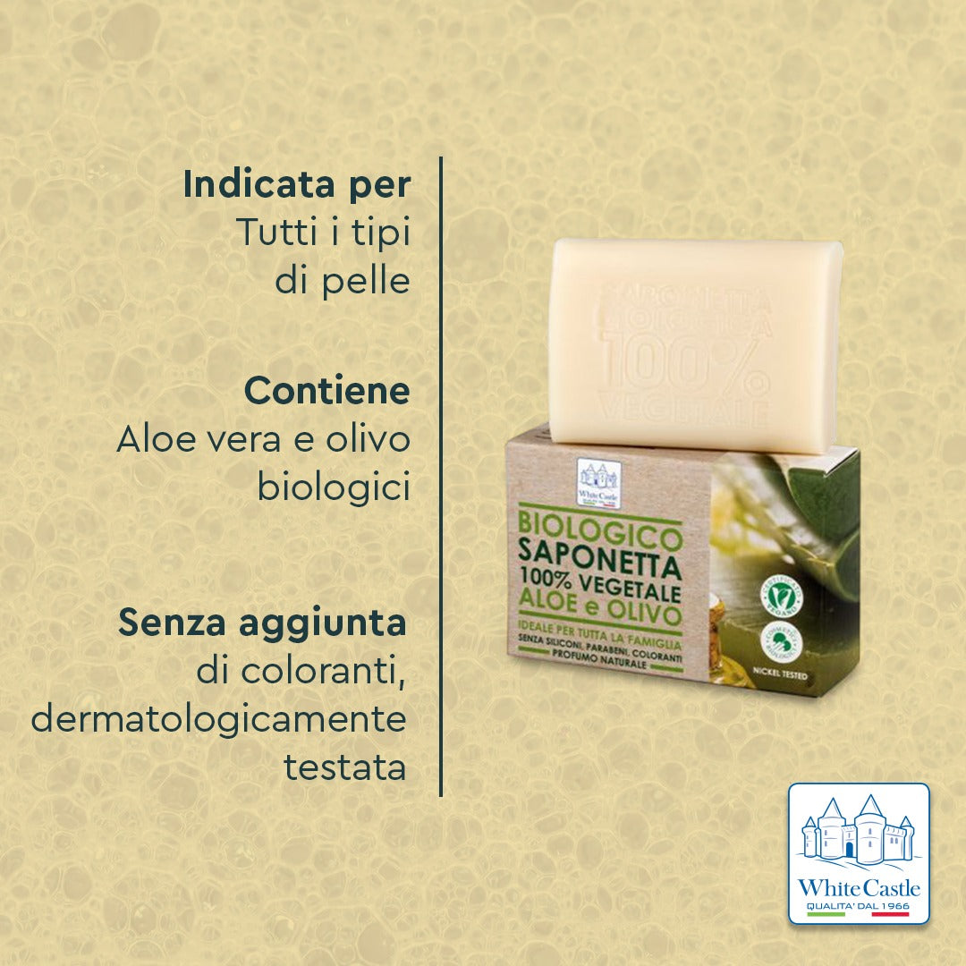 White Castle Kit Biologico Saponetta Vegetale e Crema Mani