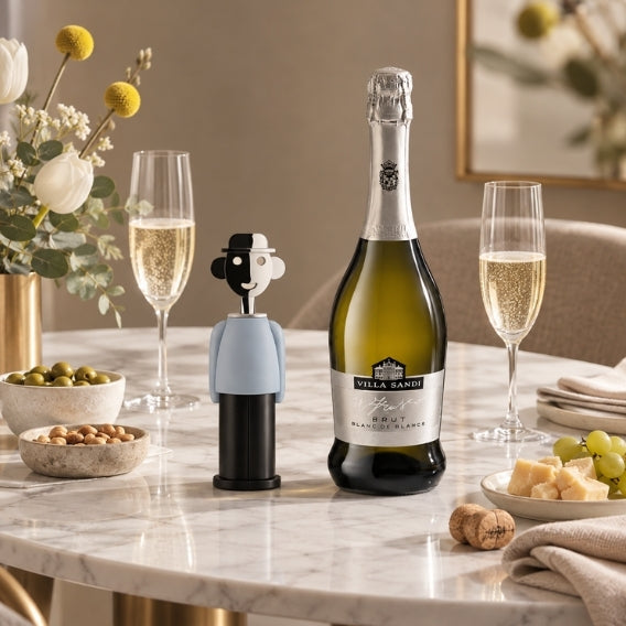 Villasandi Vino Spumante Brut Blanc de Blancs Il Fresco e Alessi Cavatappi Alessandro M