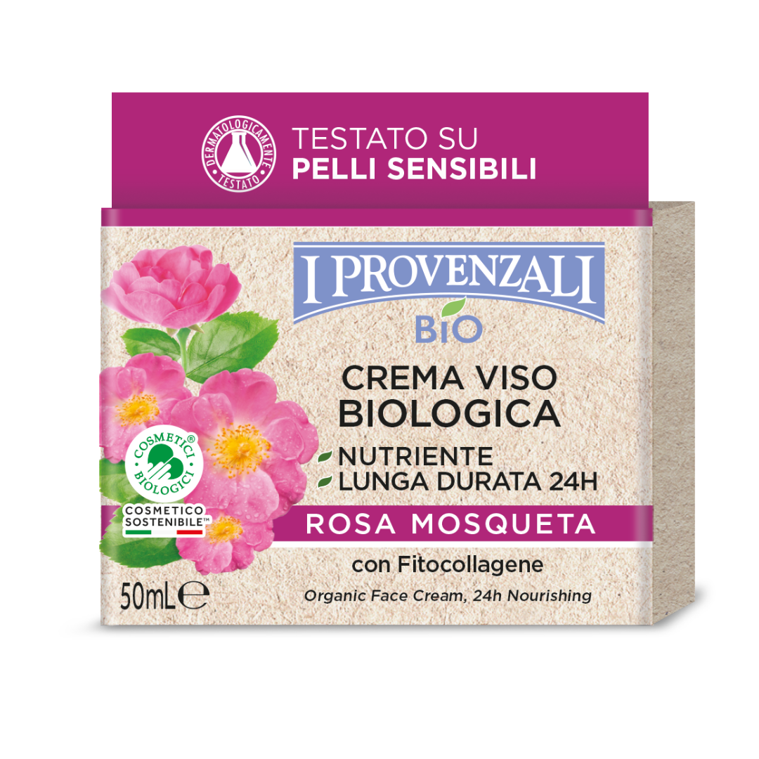 I PROVENZALI - Crema Viso Biologica Idratante Rosa Mosqueta - 50ml