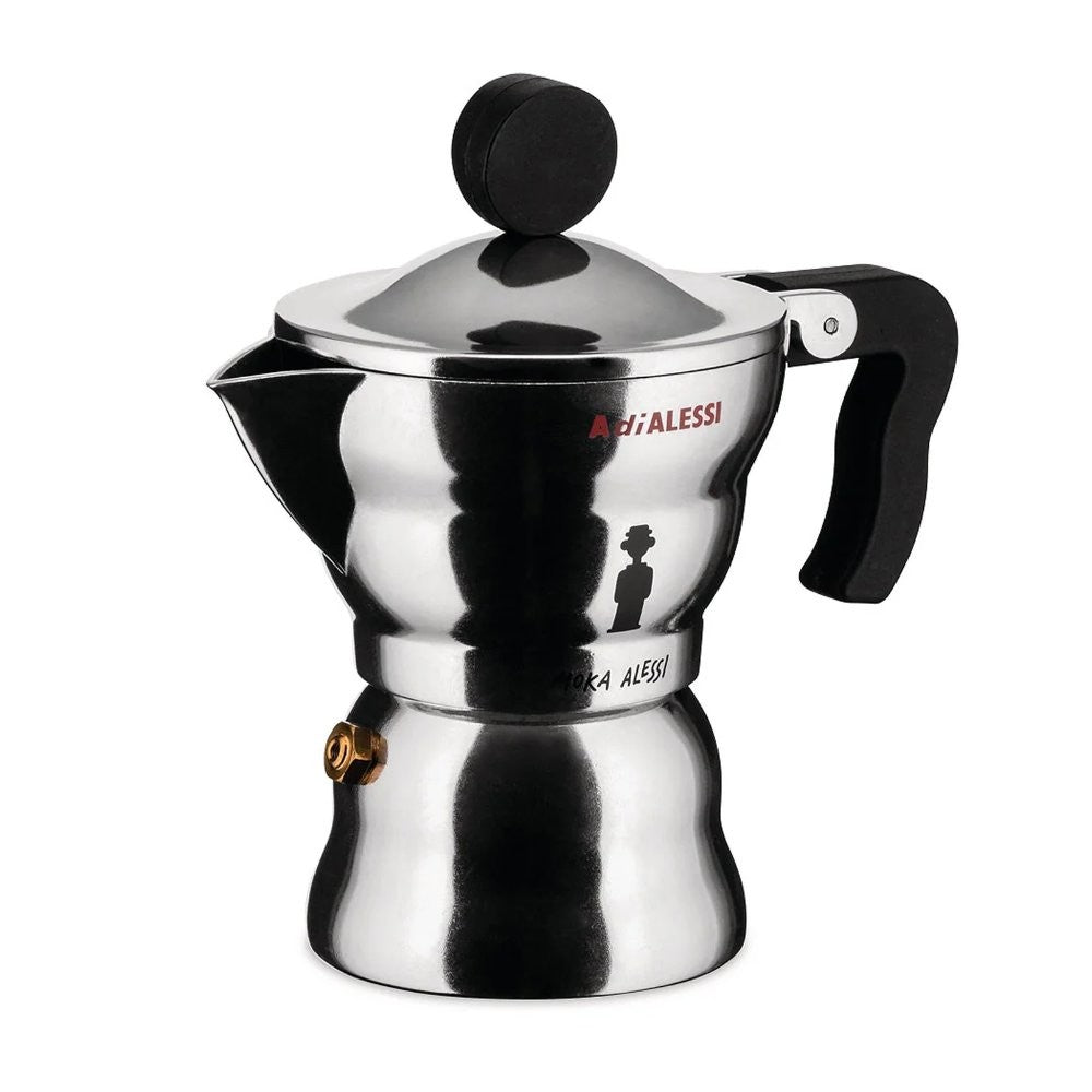 Moka Alessi Caffettiera espresso da 3 tazze Nero