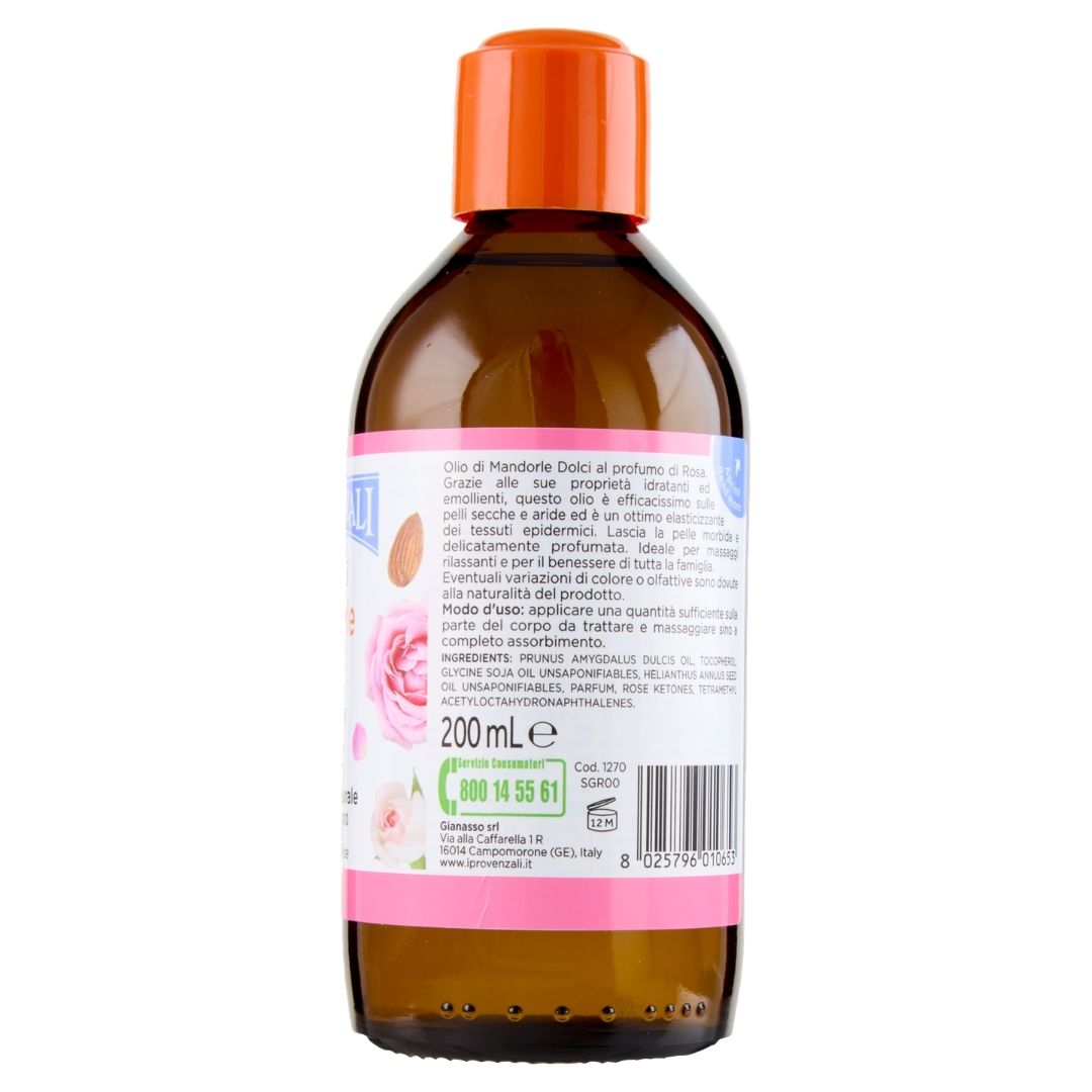 I PROVENZALI - Olio Corpo e Massaggi Mandorle Dolci Profumato - Rosa - 200ml