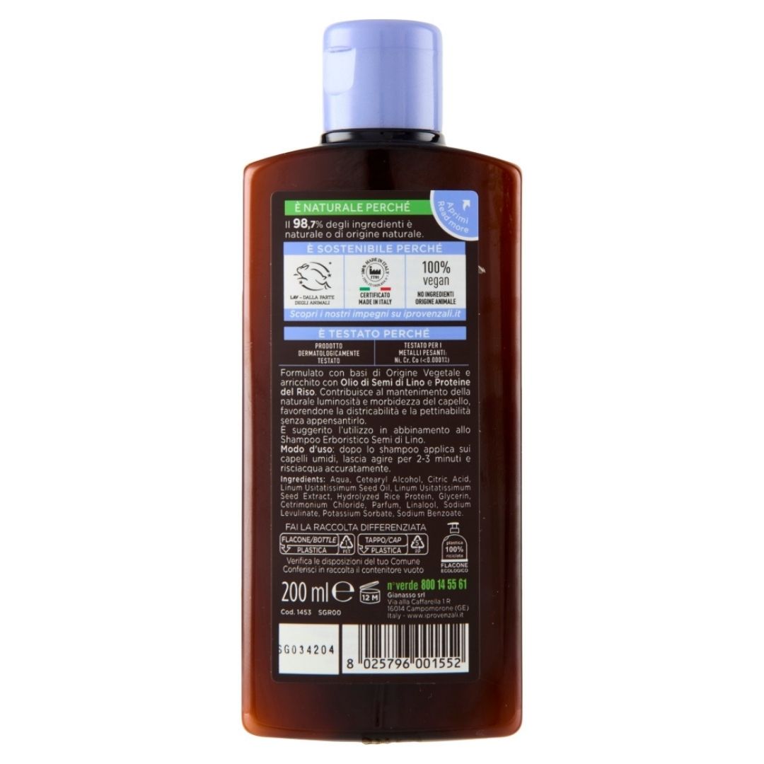 I PROVENZALI - Shampoo Erboistico Semi di Lino per capelli Fragili e Spenti - 250ml