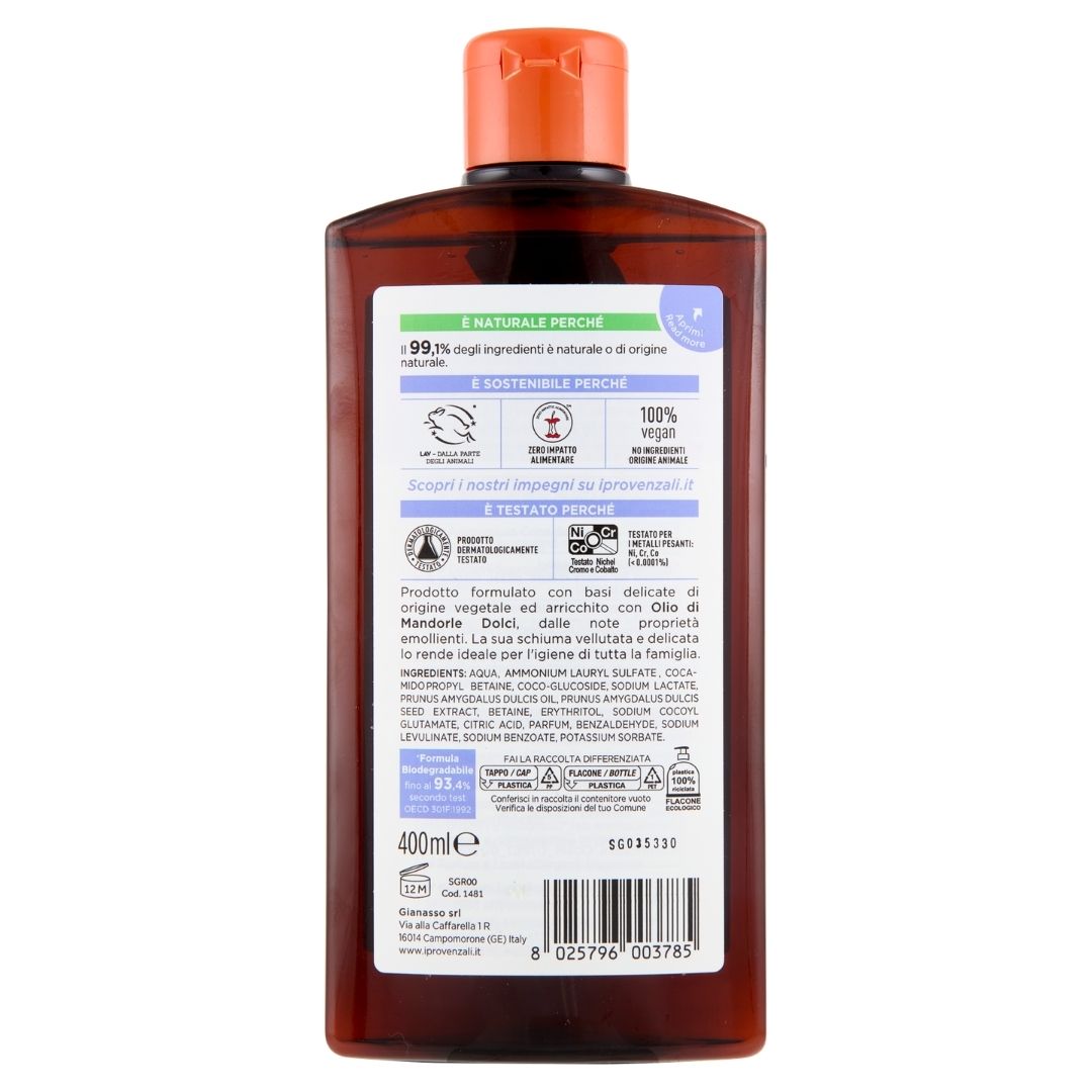 I PROVENZALI - Kit Bagnodoccia Erboristico Mandorle Dolci e  Olio Corpo e Massaggi Mandorle Dolci Profumato - Magnolia - 400ml + 200ml