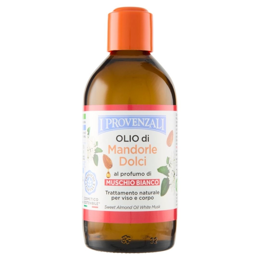 I PROVENZALI - Kit Scrub Corpo Esfoliante e Olio Corpo e Massaggi Mandorle DolciProfumato Muschio Bianco - 600gr + 200ml