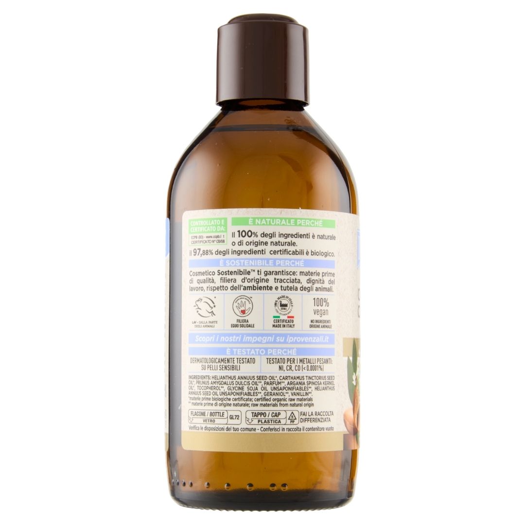 I PROVENZALI - Olio Biologico Corpo e Capelli Argan - Effetto seta - 200ml