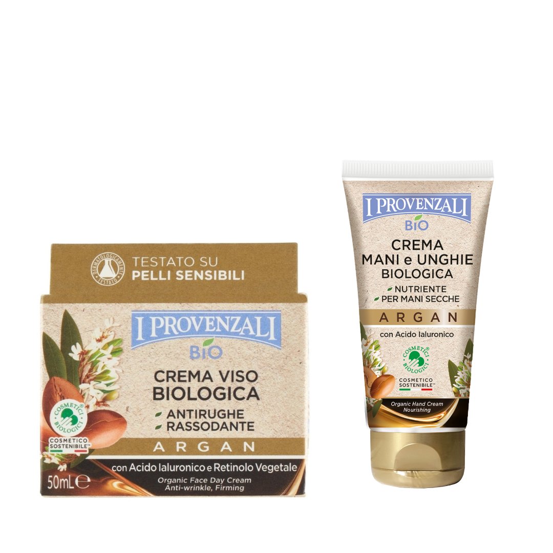 I PROVENZALI - Kit Crema Viso Biologica Argan e Crema Mani Biologica Argan - 50ml + 75 ml