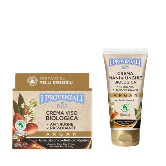 I PROVENZALI - Kit Crema Viso Biologica Argan e Crema Mani Biologica Argan - 50ml + 75 ml