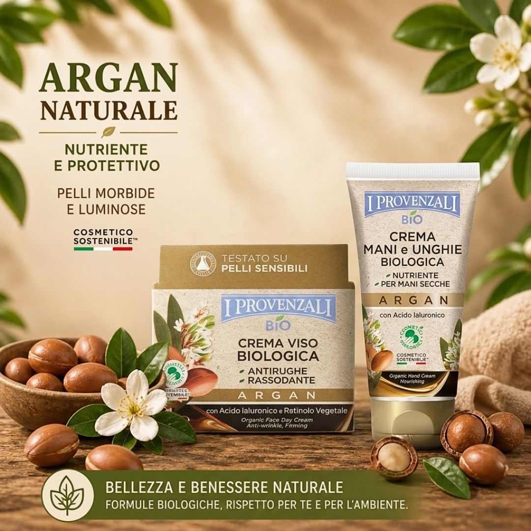 I PROVENZALI - Kit Crema Viso Biologica Argan e Crema Mani Biologica Argan - 50ml + 75 ml