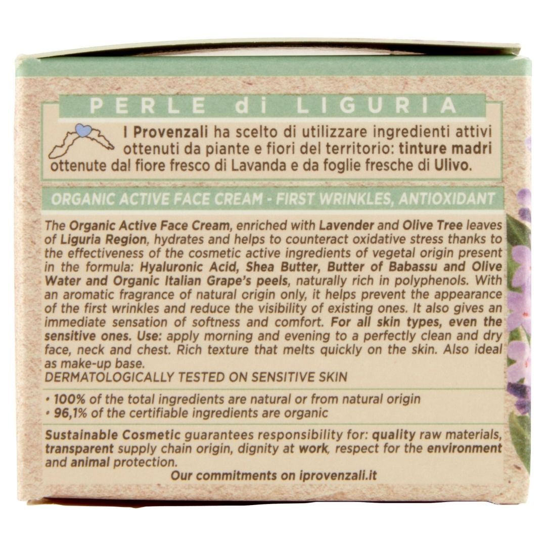 I PROVENZALI - Crema Viso Biologica Attiva Lavanda Ligure - 50ml