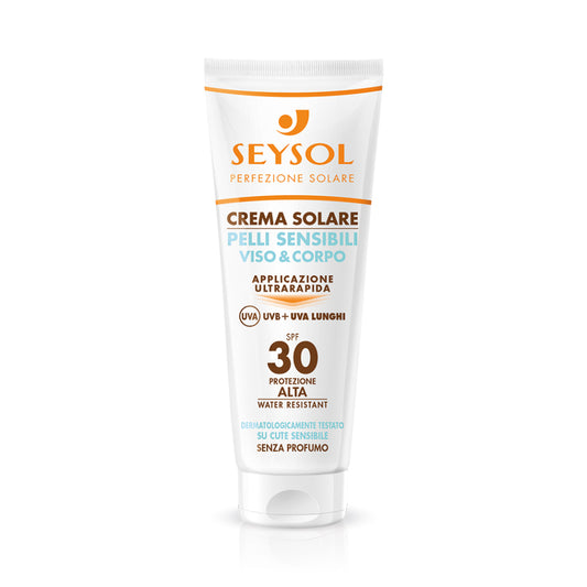 Seysol Crema Solare protezione 30 per pelli sensibili, viso e corpo