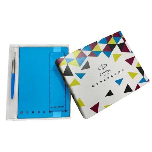 Cofanetto Notebook Monocromo con penna Jotter Parker Abbinata - Eleganza e Funzionalità, Blu