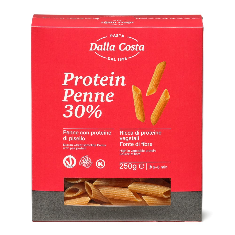 Dalla Costa Pasta Proteica Penne 30% Proteine pisello confezione risparmio 8x250 grammi