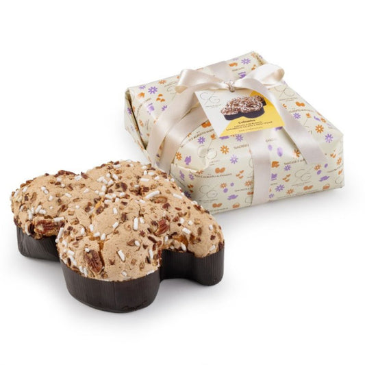 Cioccolato Gorumet Colomba Cioccolato bianco, caramello salato e noci pecan 750gr