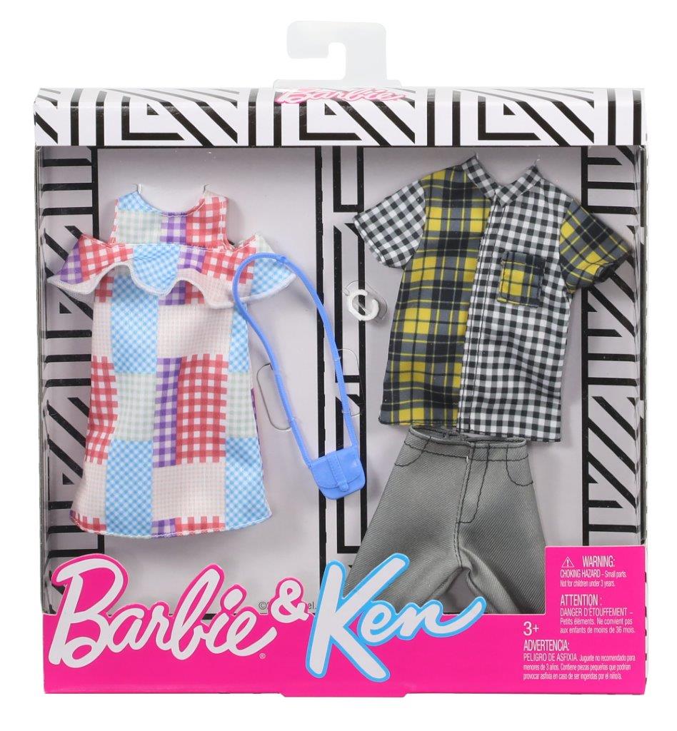 Barbie e Ken Accessori moda con vestitino e camicia