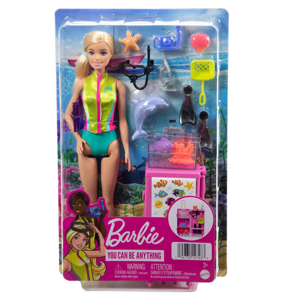 Barbie Biologa Marina Bambola Bionda e Playset